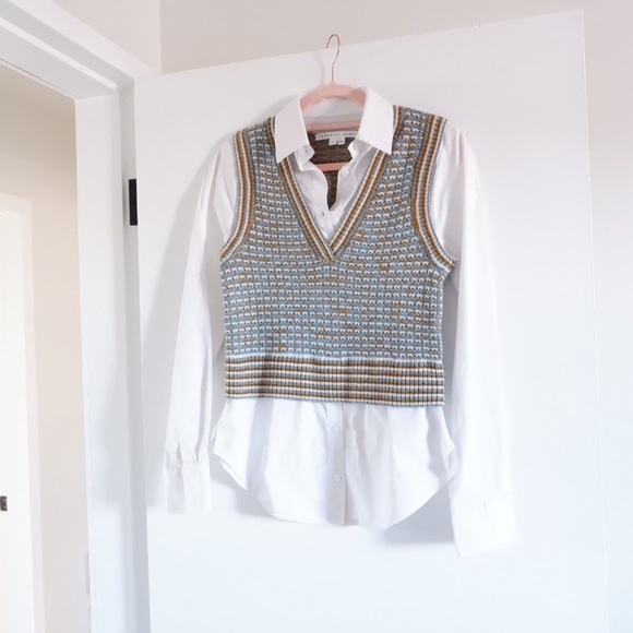 SOLD- VERONICA BEARD SERWA MIXED MEDIA VEST - Picture 5 of 12